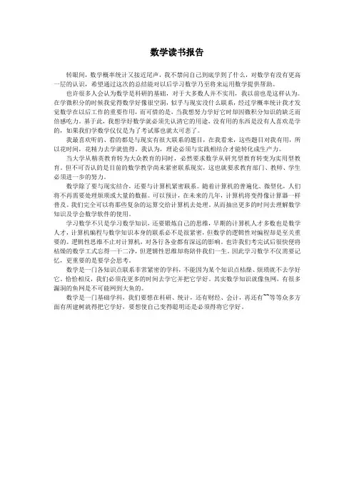 数学读书报告1