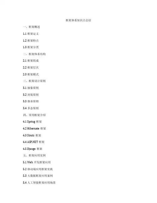 框架体系知识点总结