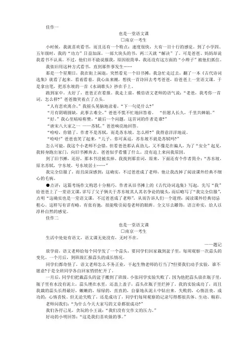 2011江苏南京中考满分作文(6篇)