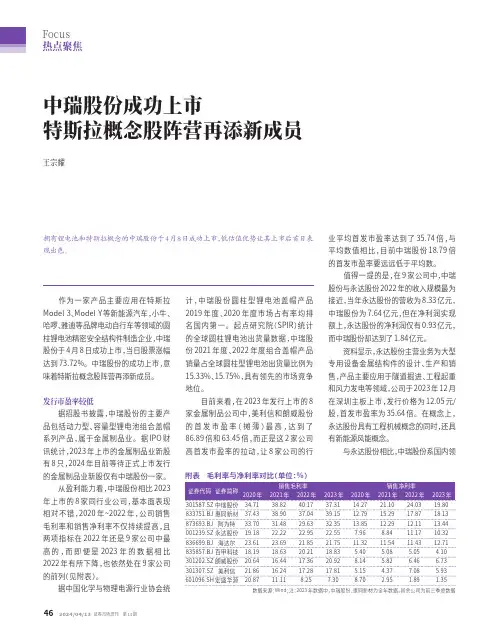 中瑞股份成功上市_特斯拉概念股阵营再添新成员