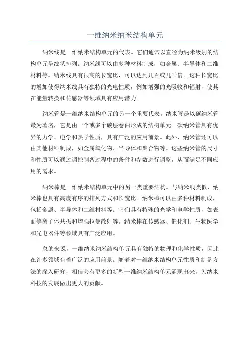 一维纳米纳米结构单元