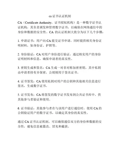 ca证书认证机制