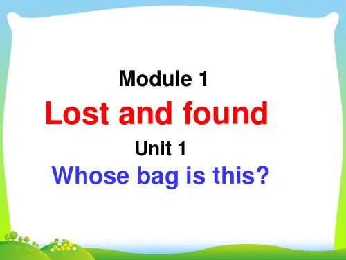 外研版七年级Module1 Unit1 Whose bag is this课课件(26张)