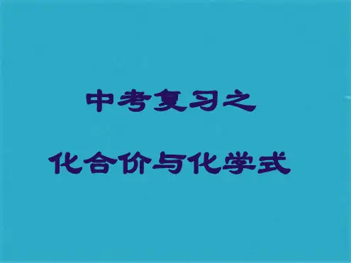 中考化学化合价与化学式复习课件人教新课标版(共27张PPT)