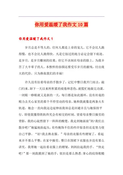 你用爱温暖了我作文10篇