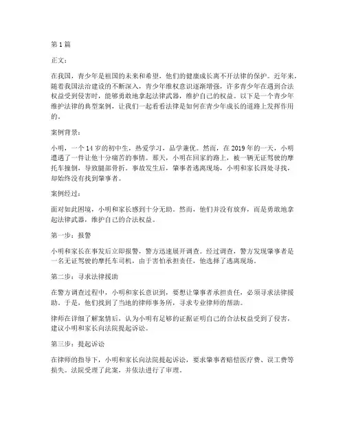 青少年维护法律的案例(3篇)