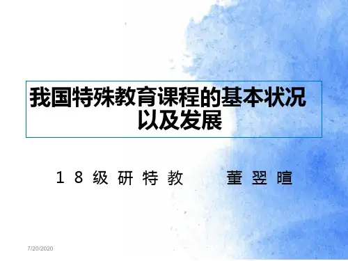 我国特殊教育课程PPT课件