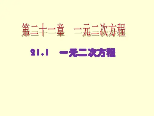 人教版九年级上册数学课件：21.1一元二次方程