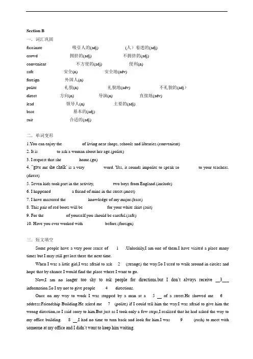 Unit 3 Section B人教版英语九年级全册