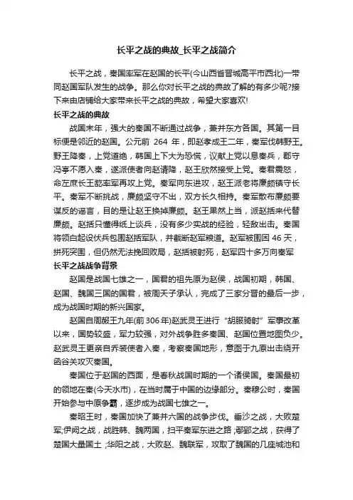 长平之战的典故_长平之战简介