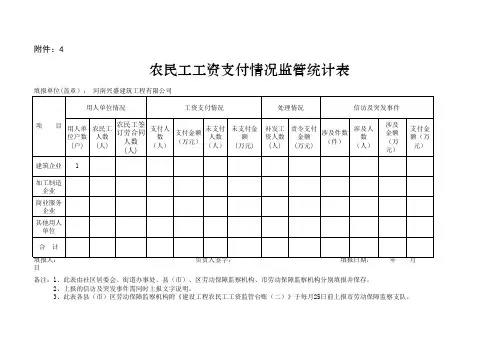 农民工工资监管表