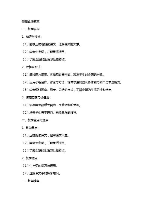 语文我和企鹅教案