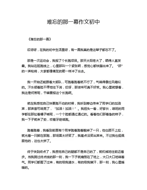 难忘的那一幕作文初中