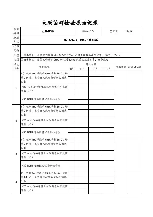 20-6.大肠菌群检验原始记录
