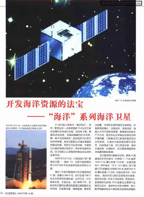 开发海洋资源的法宝——“海洋”系列海洋卫星