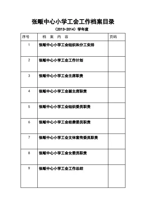 张畈中心小学工会工作档案