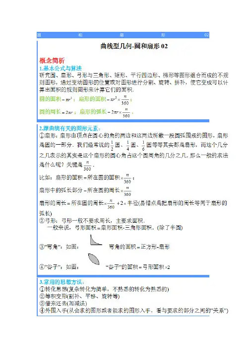小学六年级奥数题目 圆和扇形02