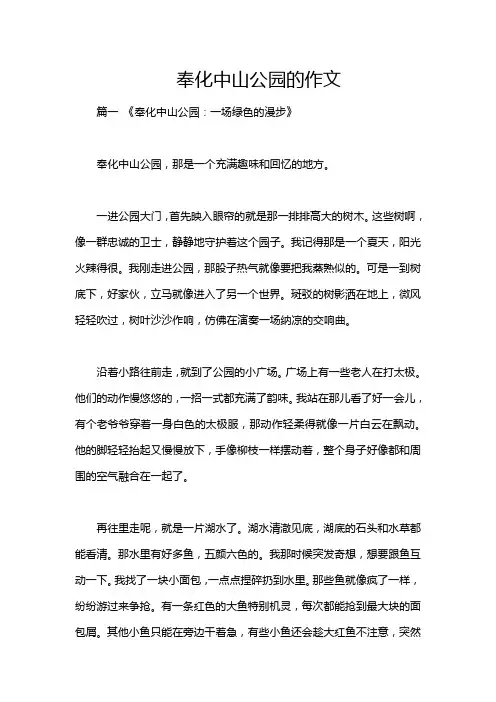 奉化中山公园的作文