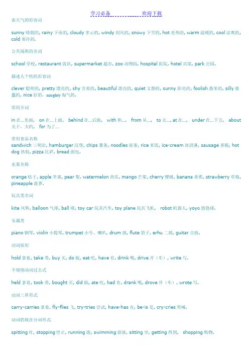 表天气的形容词