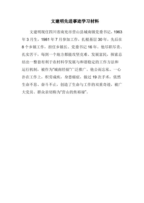 文建明先进事迹