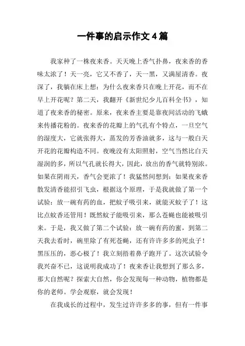 一件事的启示作文4篇