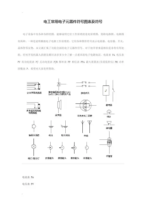 电工常用电子元器件符号图表及符号