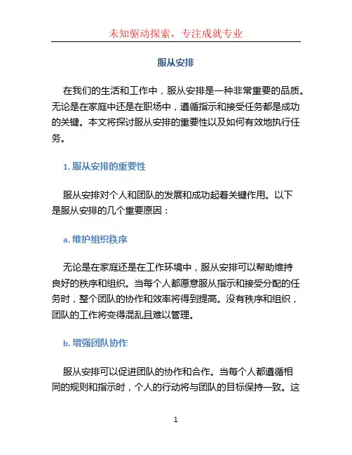 服从安排文档