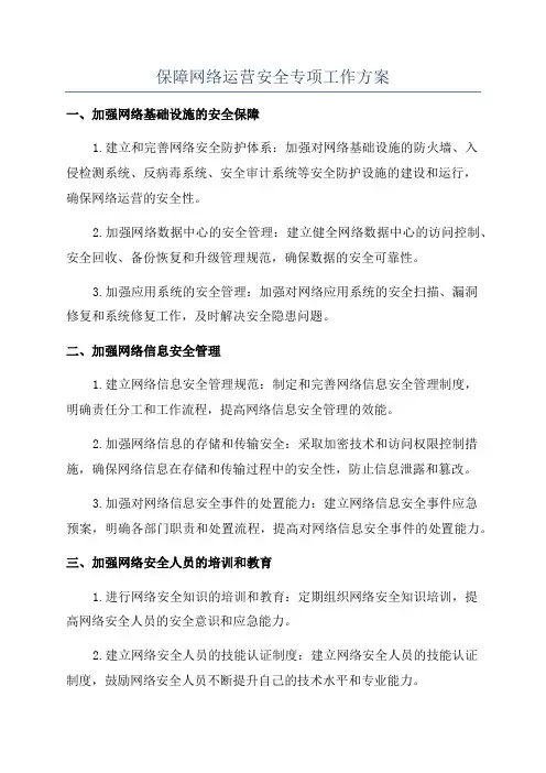 保障网络运营安全专项工作方案