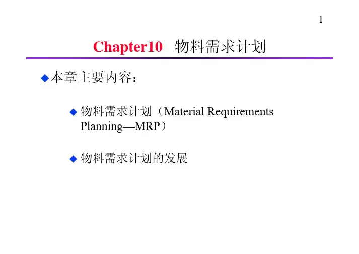 Chapte10  物料需求计划