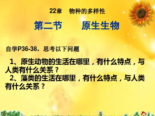 北师大版生物八年级下册22章2节原生生物的主要类群精品课件