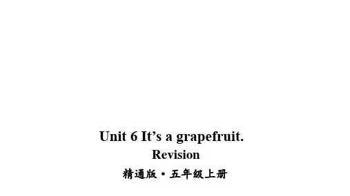 五年级上册英语unit 6 It's a grapefruit. Revision人教精通版