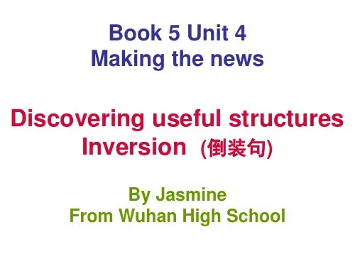 人教版高中英语 课件 必修5 UNIT4Making the news 倒装句课件