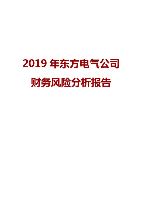 2019年东方电气公司财务风险分析报告
