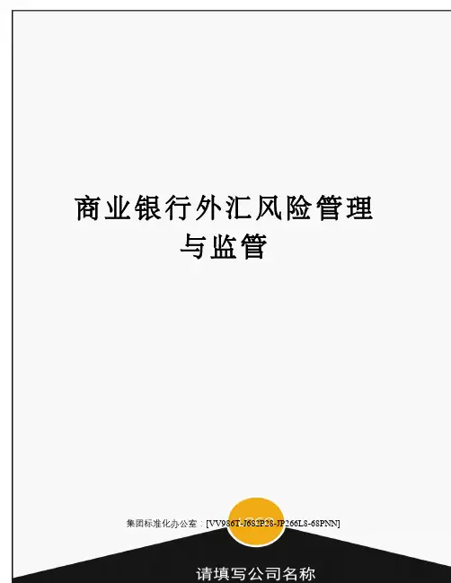 商业银行外汇风险管理与监管