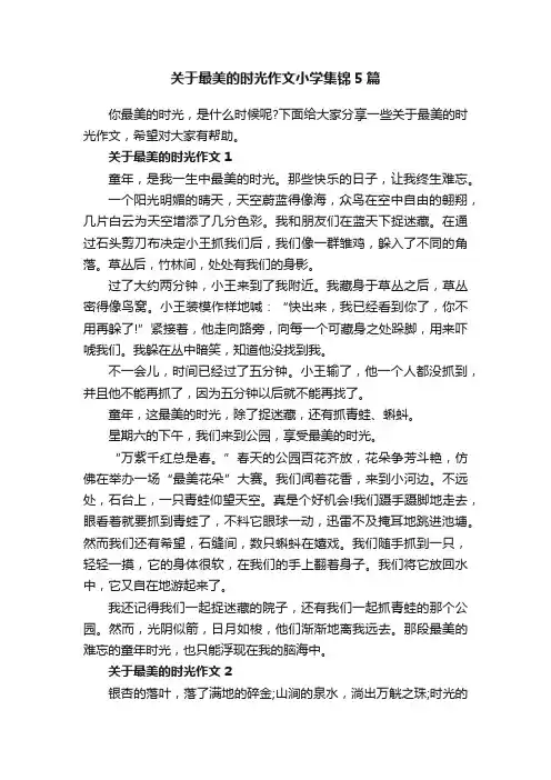关于最美的时光作文小学集锦5篇