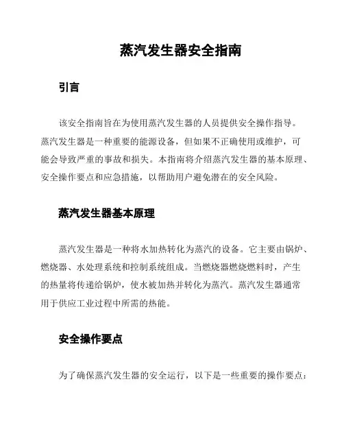 蒸汽发生器安全指南