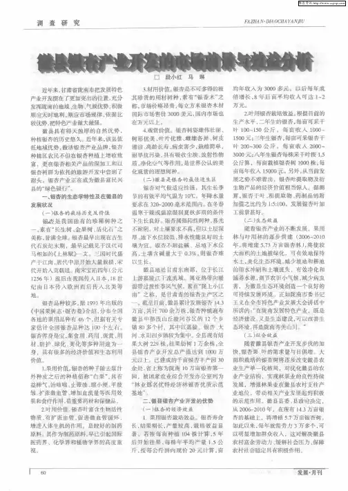 徽县银杏产业开发的市场前景与效益分析