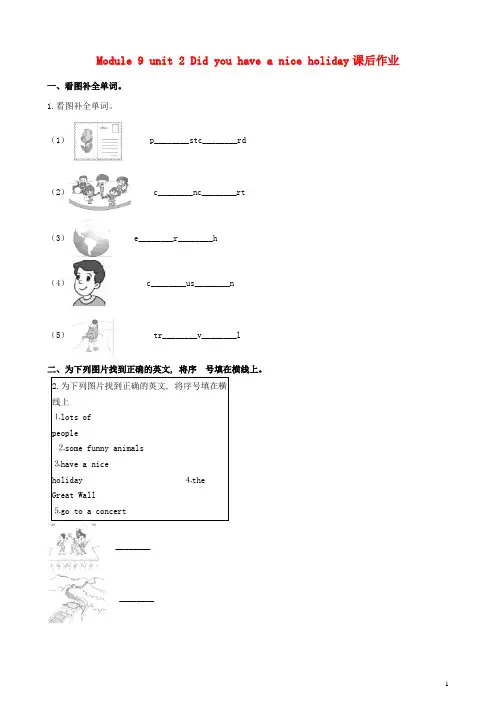 四年级英语下册-Module-9-Unit-2-Did-you-have-a-nice-holida