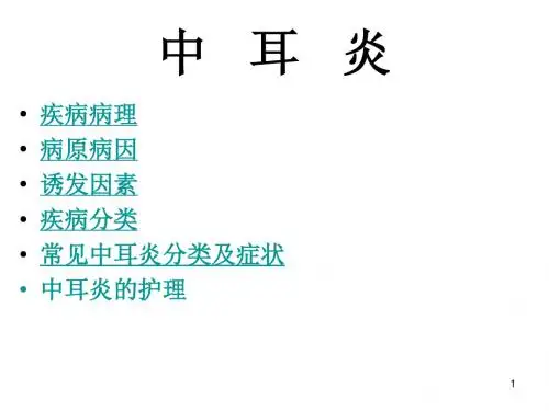 中耳炎的治疗及护理 ppt课件