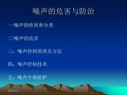 噪声的危害与防治PPT课件
