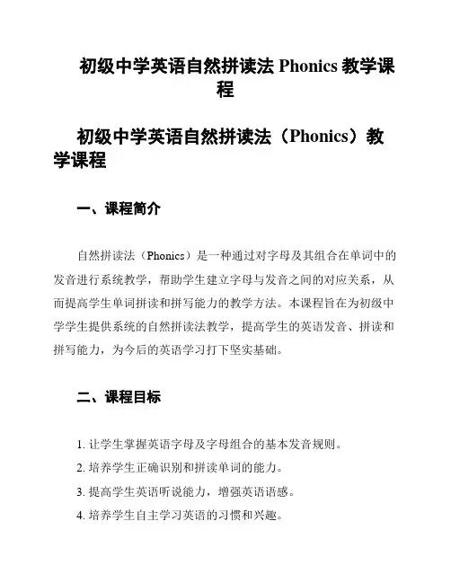 初级中学英语自然拼读法Phonics教学课程
