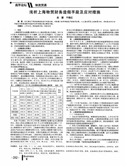 浅析上海物贸财务造假手段及应对措施