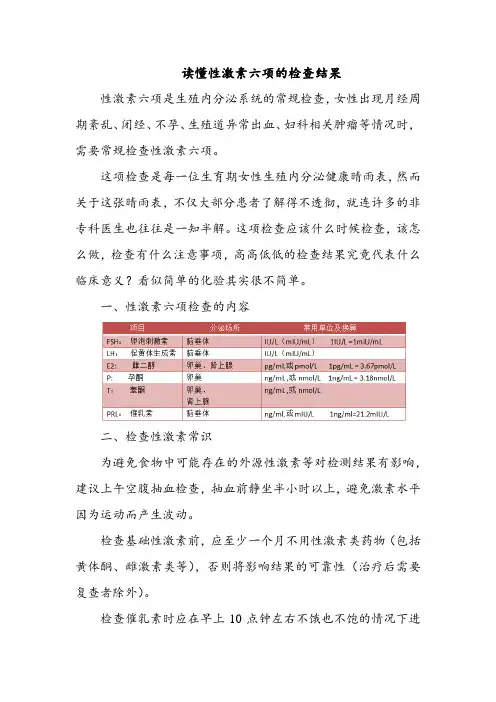读懂性激素六项的检查结果