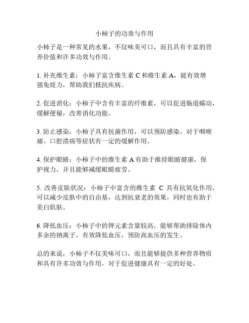 小柿子的功效与作用