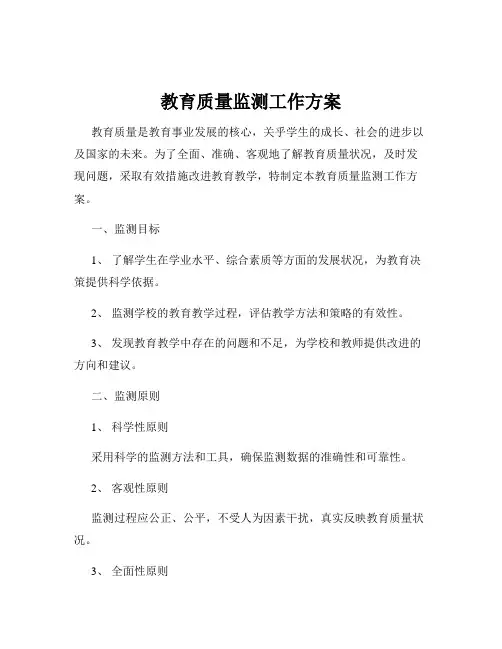 教育质量监测工作方案