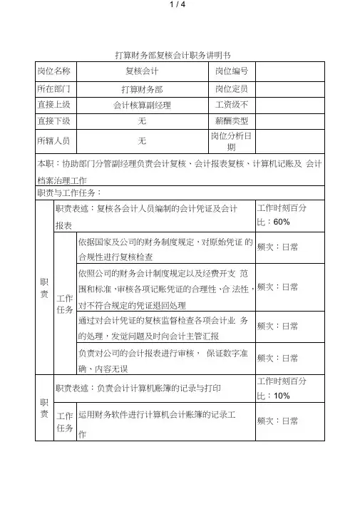 信托投资公司个人信托部会计职务说明书03
