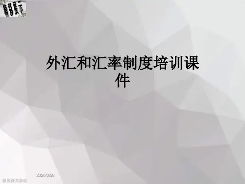 外汇和汇率制度培训课件