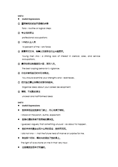 新编大学英语三Useful Expressions_Unit 4-6