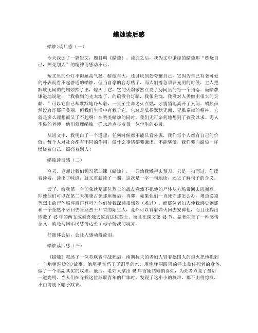 蜡烛读后感
