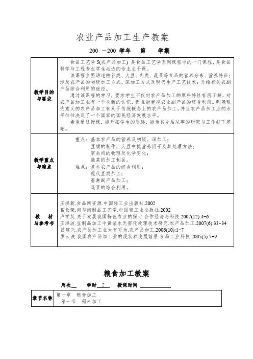 农产品加工教案 (1)